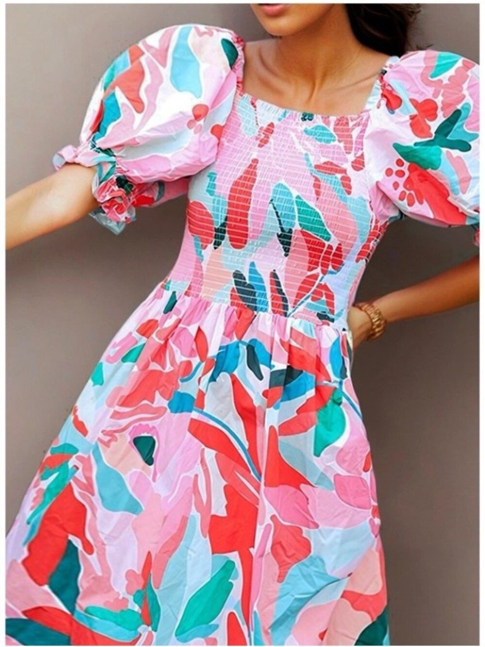 Jessie Zhao Marisa Watermelon Smocked Dress Xs NWOT